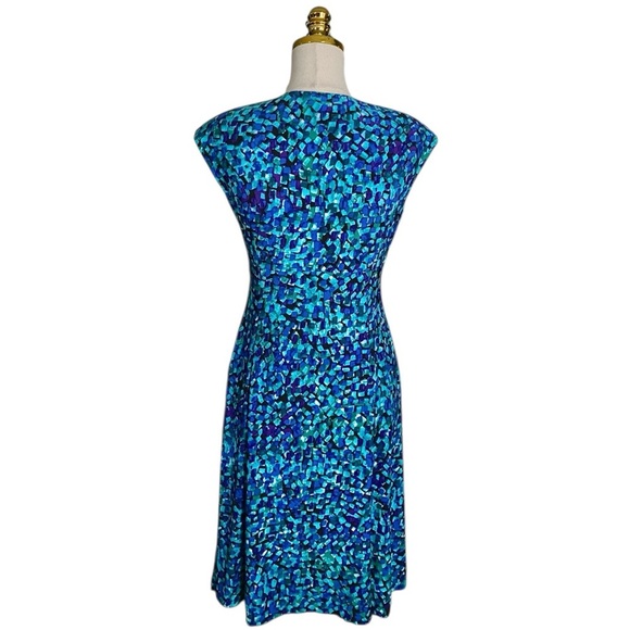 Ralph Lauren Women’s Multicolor Print Fit & Flare Stretch Jersey Dress Size 6 - Picture 5 of 9